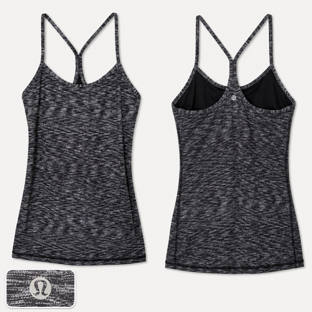 Lululemon Power Y Tank Top Luon (8) Built In Bra Yoga Exercise Workout Stretch